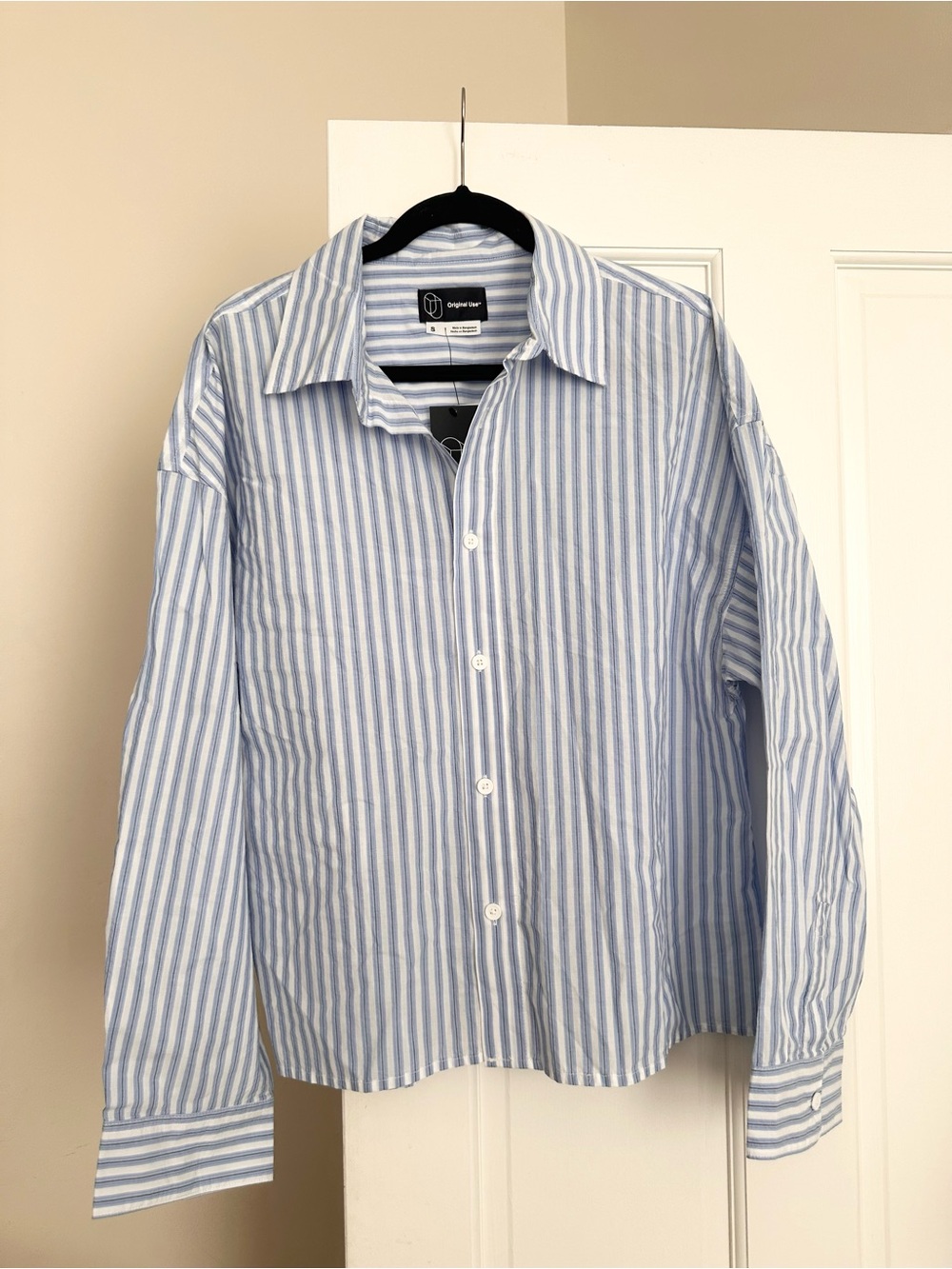NWT S Original Use Blue & White Striped Button-Down Shirt - Men's